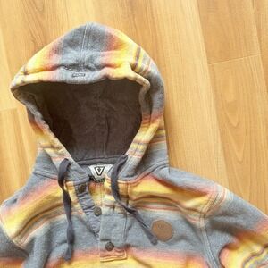 Vissla El Granada Henley Hoodie Dark Naval Navy Blue Yellow Size Small Surfer